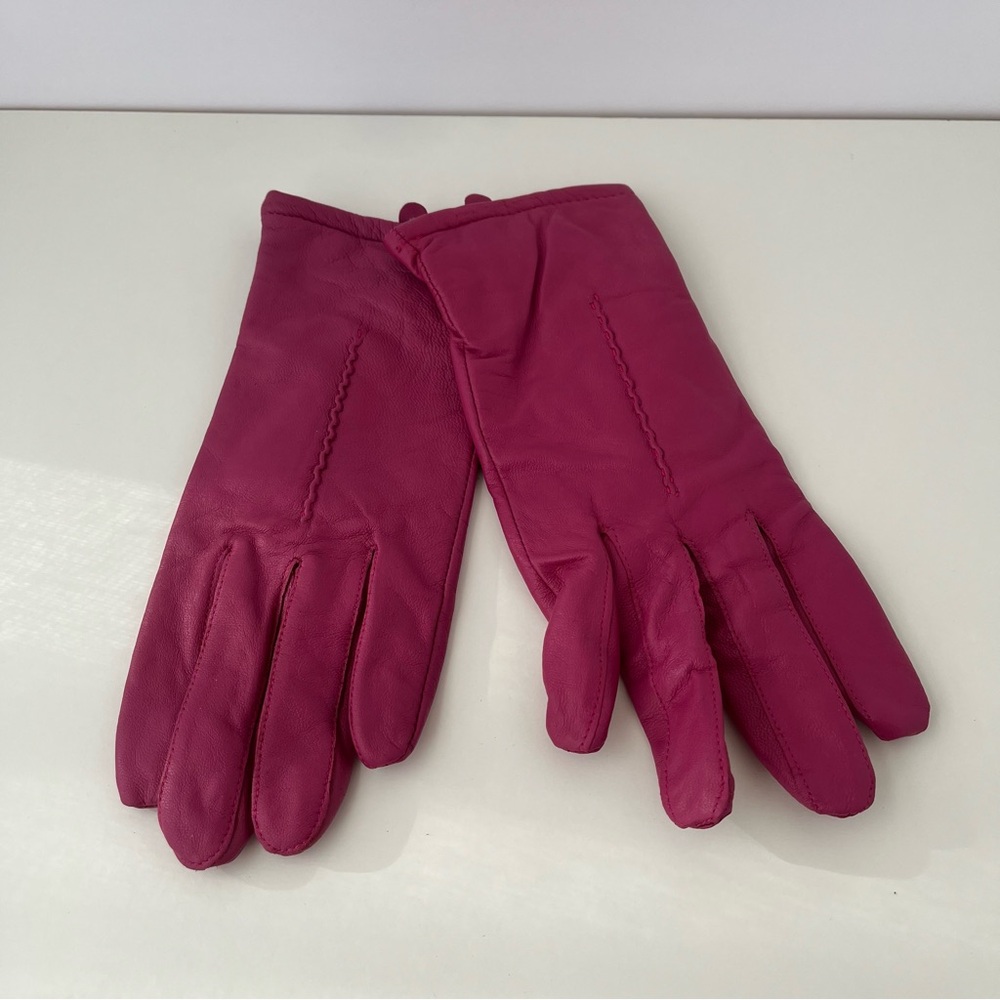 Leather Gloves Elegant Pink Dopamine Dressing 016